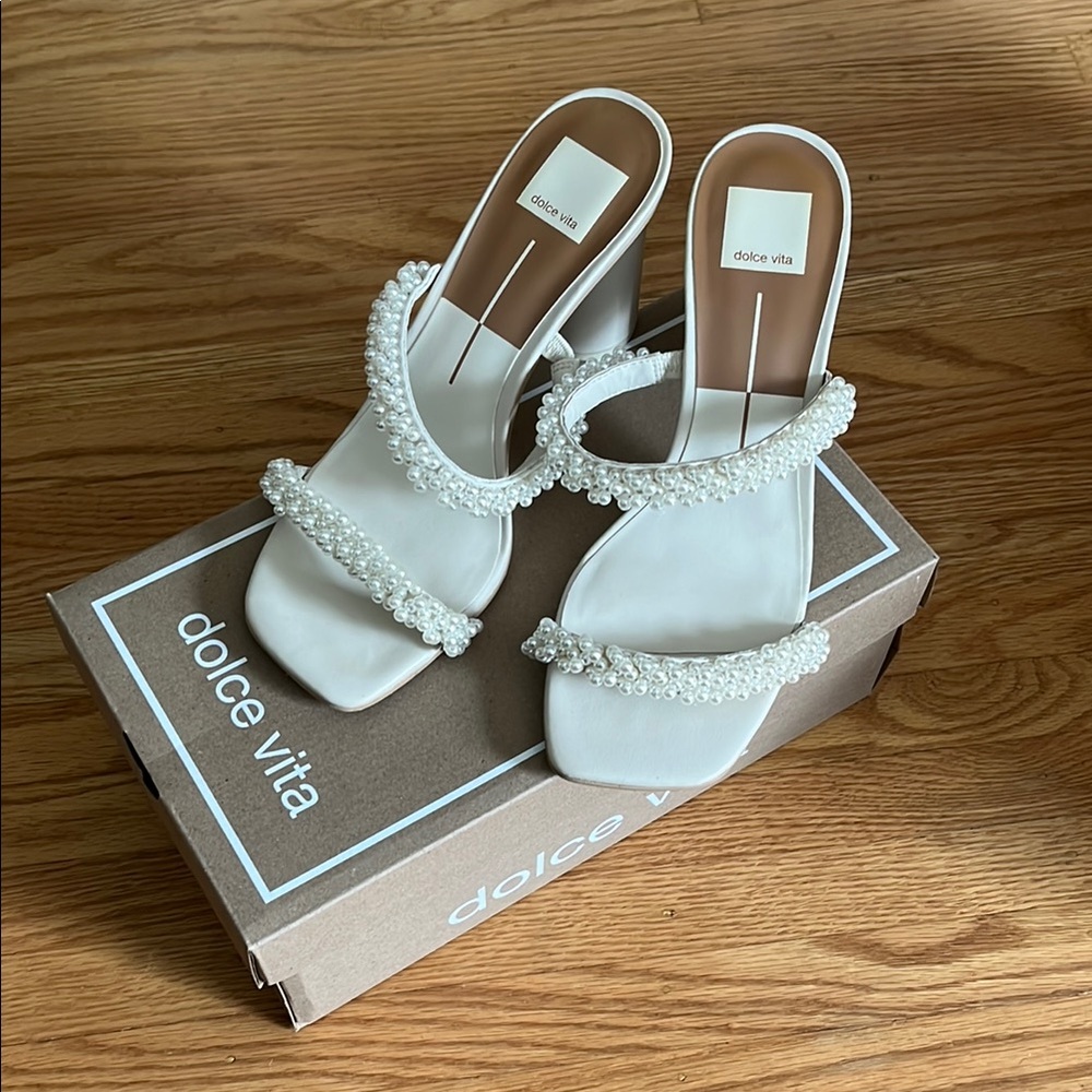 Dolce Vita Noel Heels in Vanilla Pearls